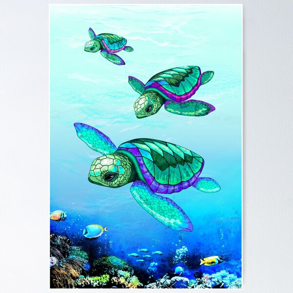 Custom Made Sea Turtle retailer In Blue Background Design Hooded Blanket