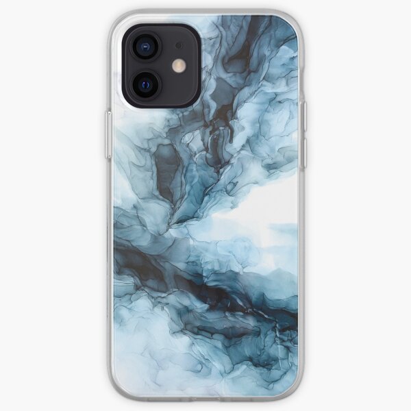 Blue Ice Water Phoenix Abstract Painting iPhone Soft Case