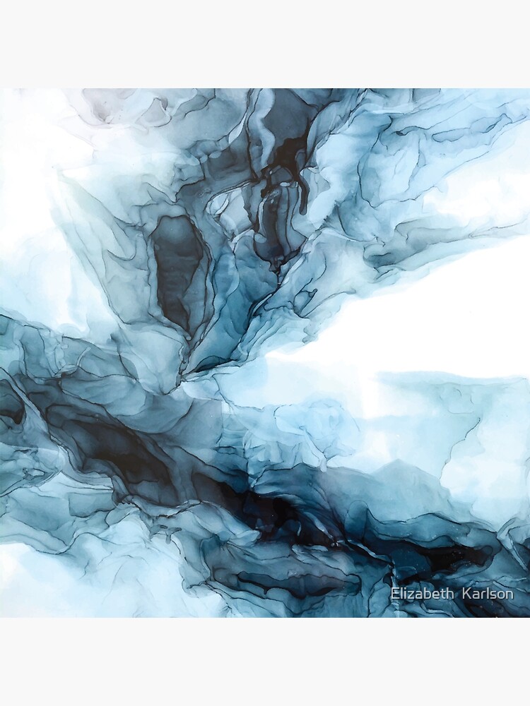 Blue Ice Water Phoenix Abstract Painting by LSchulz19