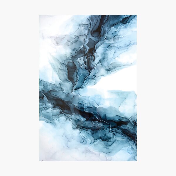 Blue Ice Water Phoenix Abstract Painting Photographic Print