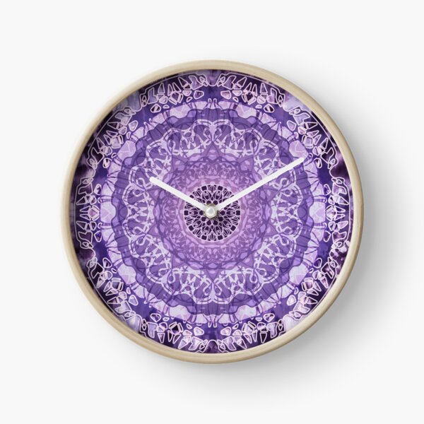 Tie-Dye Mandala Jain Purple Clock