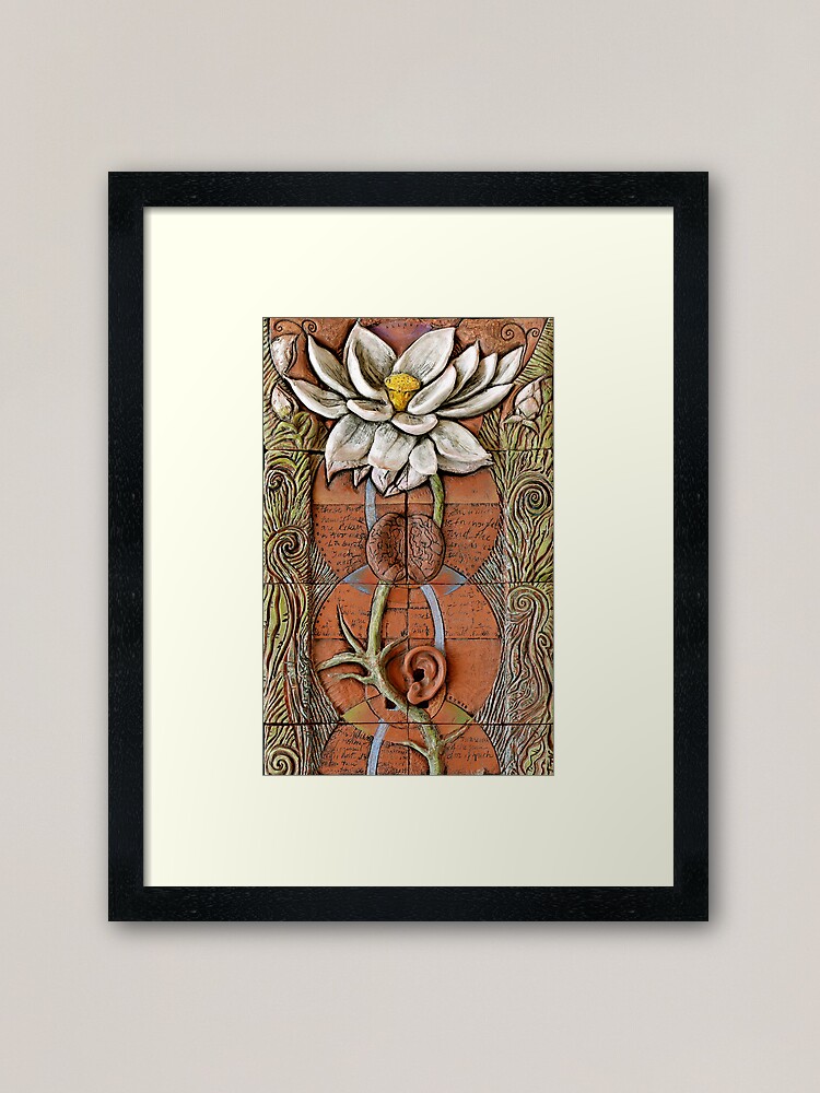 Alternate view of Lotus VII: sense doors - blossoming crown Framed Art Print