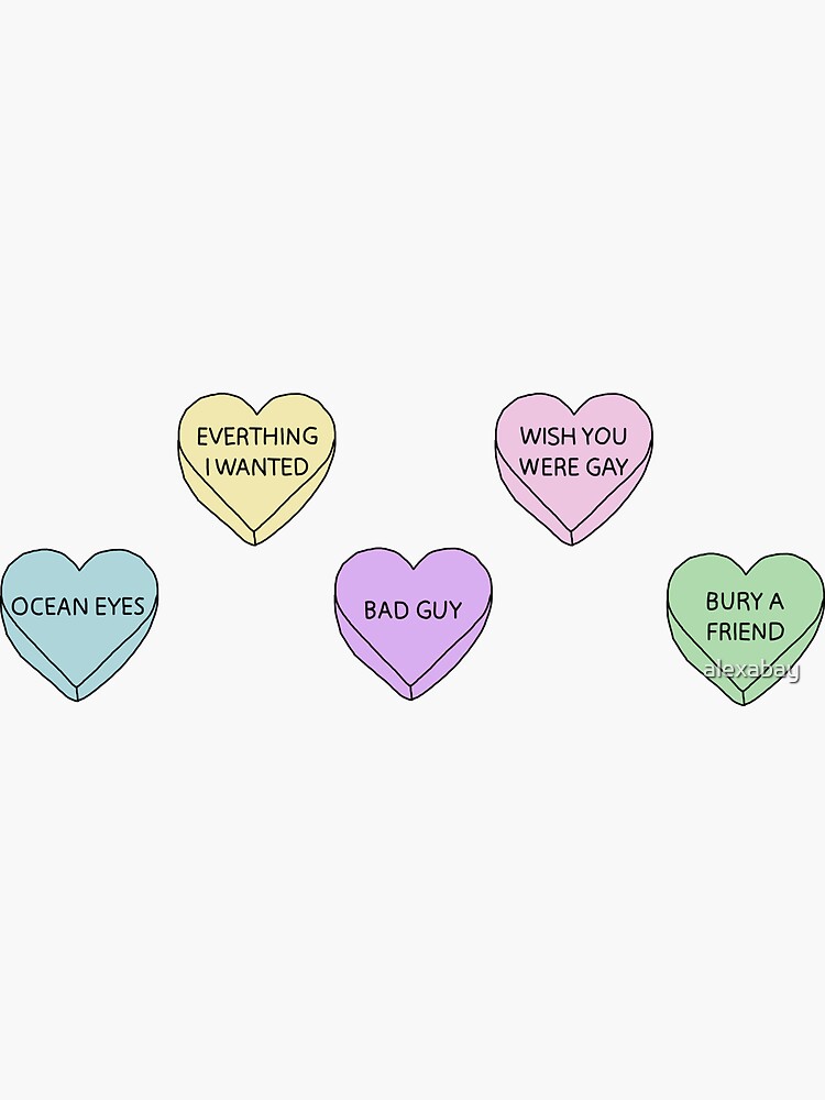 “Billie eilish songs " Sticker for Sale by alexabay | Redbubble