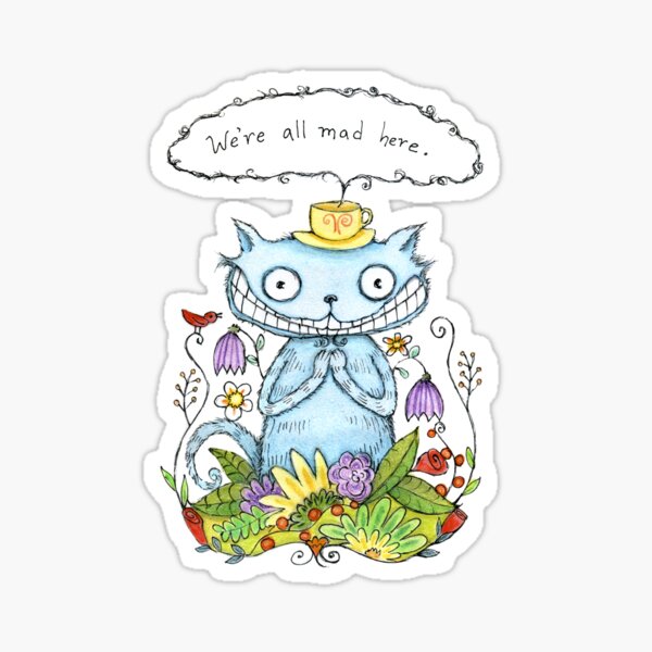 Tea Party Kitties Stickers Redbubble - roblox mad hatter song id