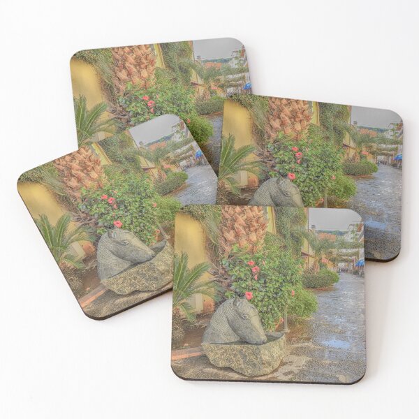 Porto Azzurro. Street Scene Coasters (Set of 4)