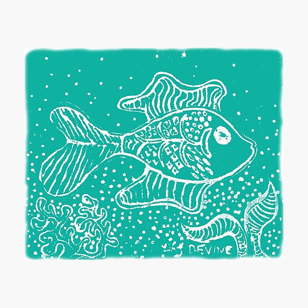 Artikelvorschau, Fantasievoller mintgrüner Fisch im Ozean entworfen und verkauft von Devine-Studios.
