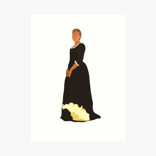 Retrato de una dama en llamas Arte minimalista Lámina artística