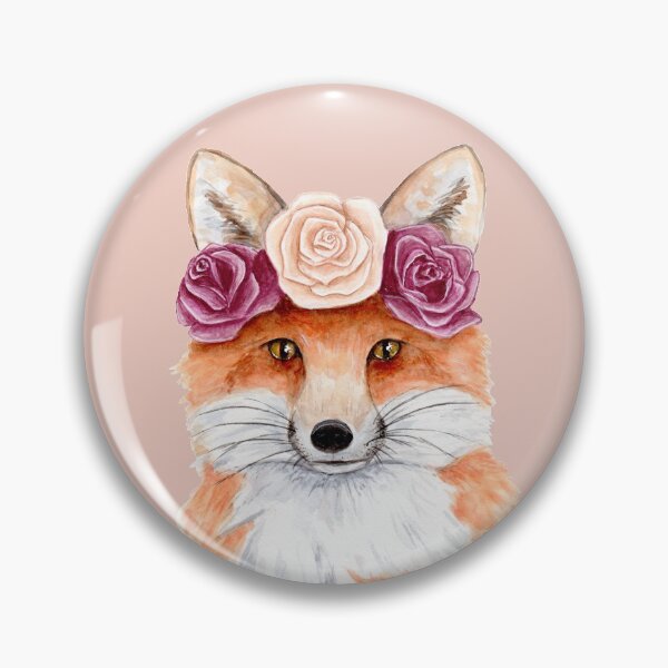 Artikelvorschau, Fuchs mit Blumenkrone - Aquarell entworfen und verkauft von Pattokarts.