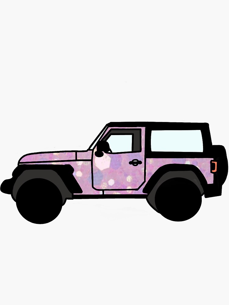 "Pink Barbie Jeep" Sticker by LinneaMatlack | Redbubble