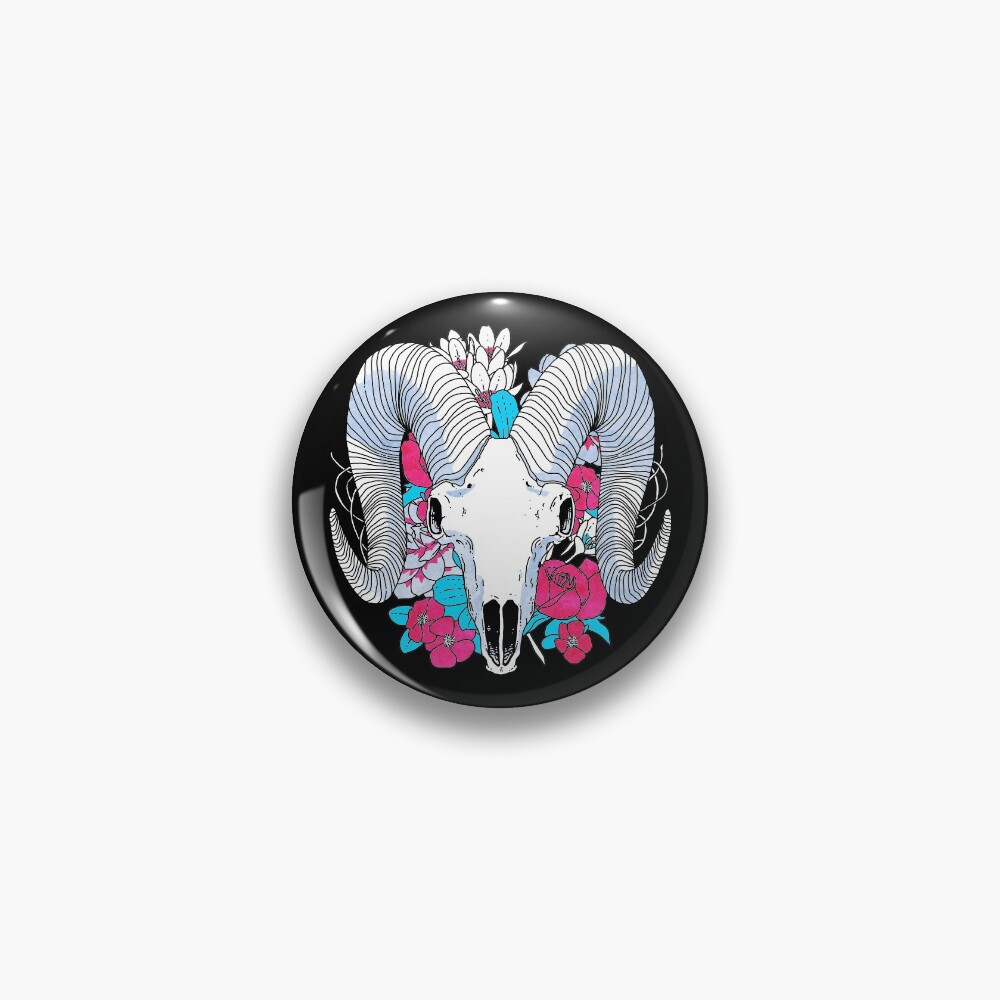 Flower Skull Pin