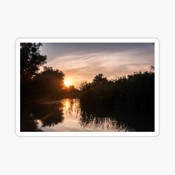 Sunset on the canal Sticker