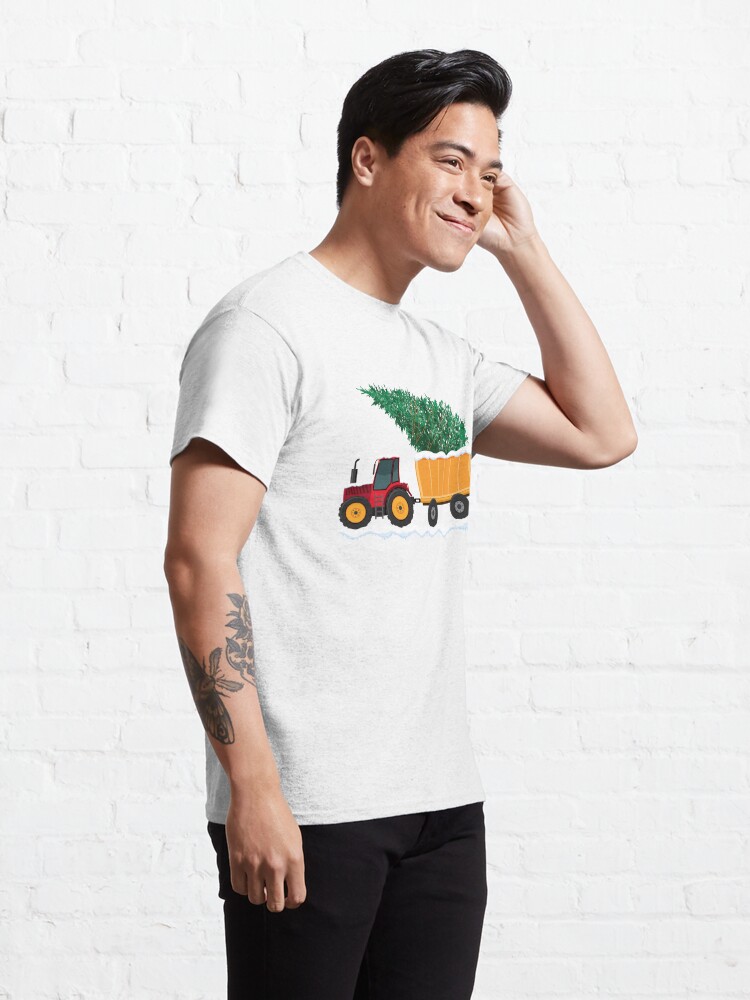 Discover Tracteur Vintage Wagon Grand Arbre De Noël T-Shirt