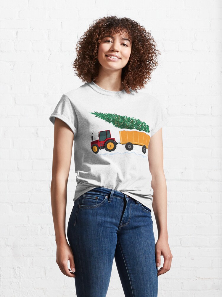 Discover Tracteur Vintage Wagon Grand Arbre De Noël T-Shirt