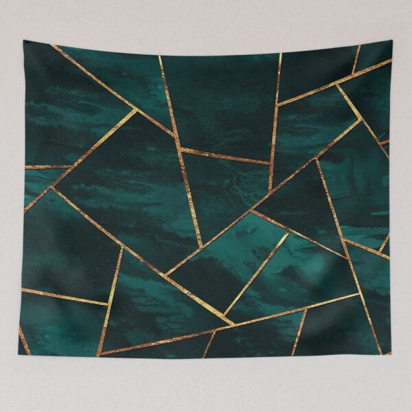 Item preview, Dark Teal Ink Copper Gold Geometric Glam #1 #geo #decor #art (Photo of Foil Only - Not Reflective) designed and sold by Anita's & Bella's Art.