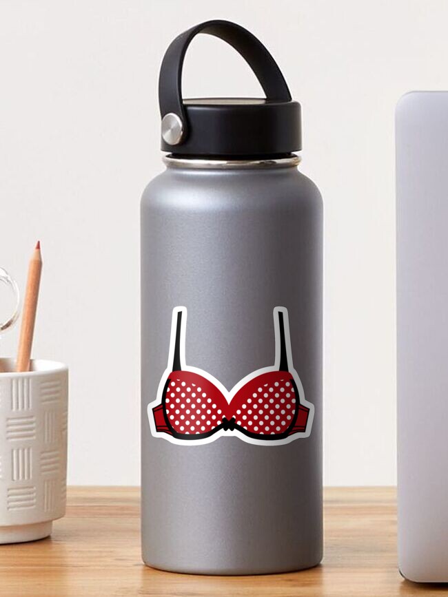 Red Polka Dots Bra Sticker Sticker for Sale by Monica Matias