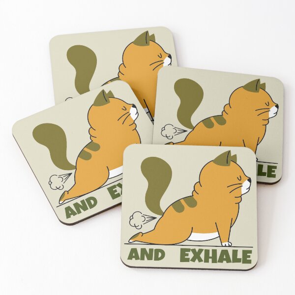Item preview, And Exhale Yoga Farting Cat Design designed and sold by Paula Helit.