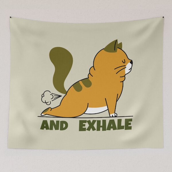 Item preview, And Exhale Yoga Farting Cat Design designed and sold by Paula Helit.