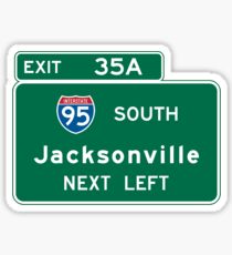 Jacksonville, FL Road Sign, USA Sticker