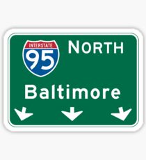Baltimore, MD Road Sign, USA Sticker