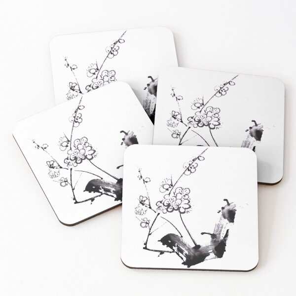 Item preview, Plum blossom sumie ink painting designed and sold by ladyshekk.