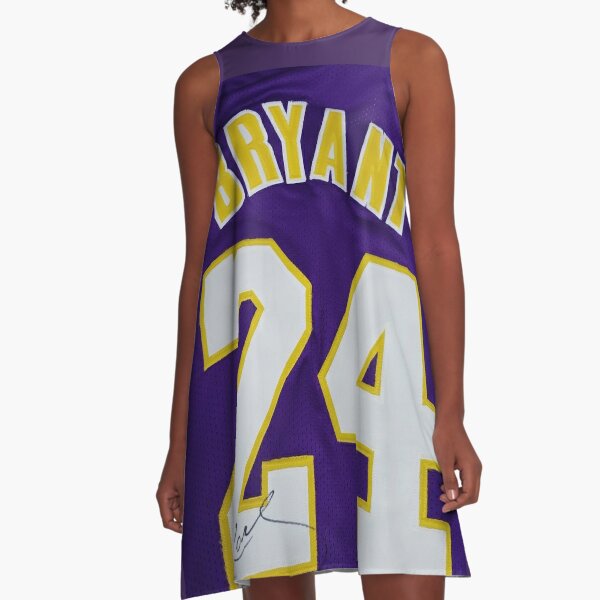 Kobe Bryant 24 Lakers Jersey Basketball A Line Dress By Lorrinani Redbubble