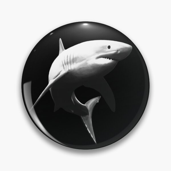 Item preview, Black And White Realistic Art Of A Scary Great White Shark designed and sold by TMBTM.