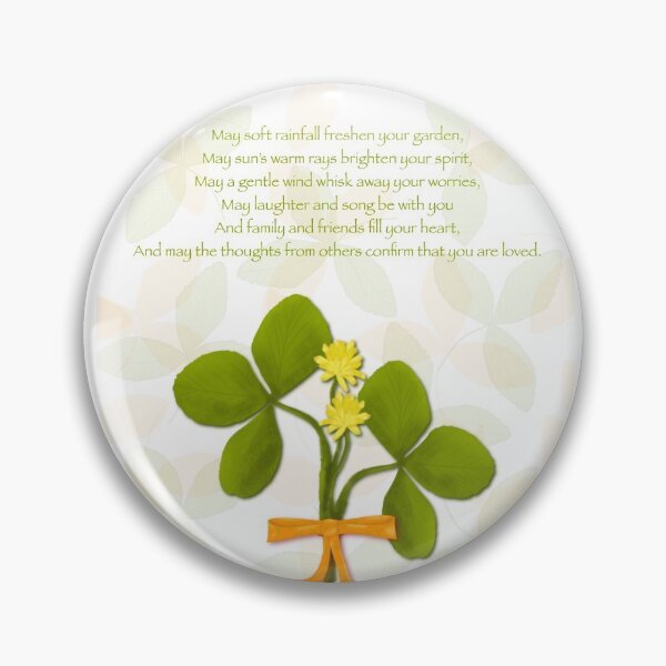 Item preview, St Patrick Shamrock Blessing tied in an orange bow designed and sold by Sheri42.