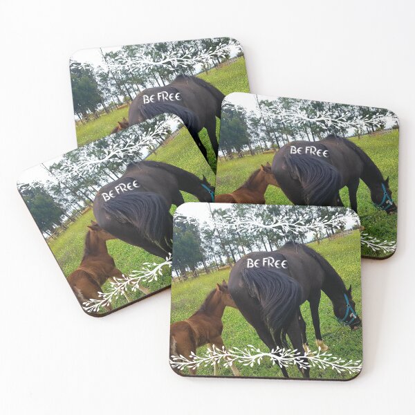 Item preview, green field with two beautiful hoses  designed and sold by lamiabent.