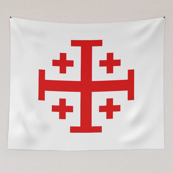 Item preview, Knights Templar Jerusalem Cross Crusaders Shield Red Cross designed and sold by prohockeylabs.