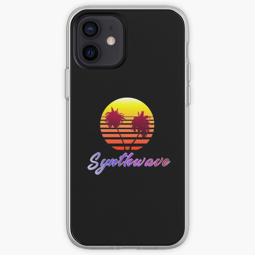 Synthwave Sun (with palm trees) iPhone Case