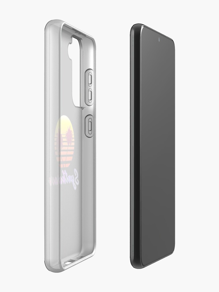 Alternate view of Synthwave Sun (with palm trees) Samsung Galaxy Phone Case