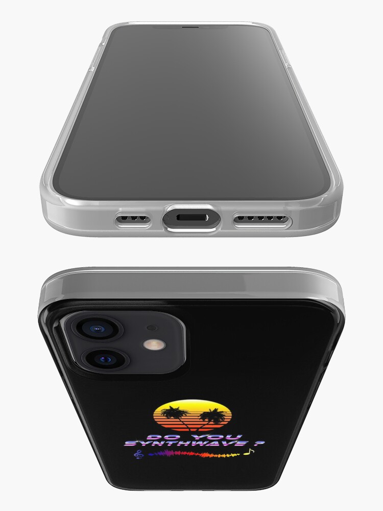Alternate view of Do You Synthwave (with palm trees) iPhone Case