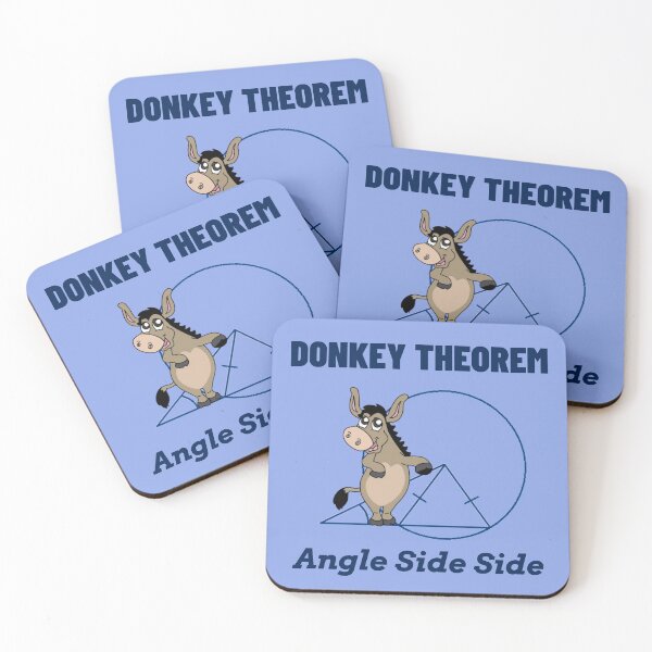 Item preview, Donkey Theorem Angle Side Side - Funny Math Design - Blue Background designed and sold by passiveisopod.