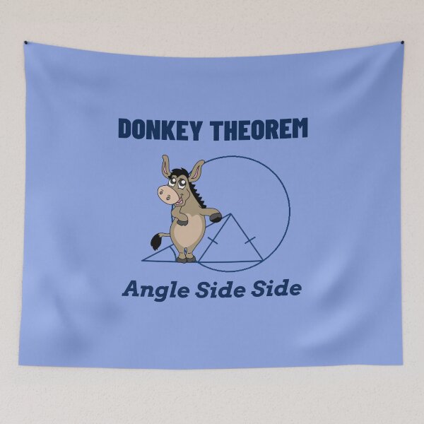Item preview, Donkey Theorem Angle Side Side - Funny Math Design - Blue Background designed and sold by passiveisopod.