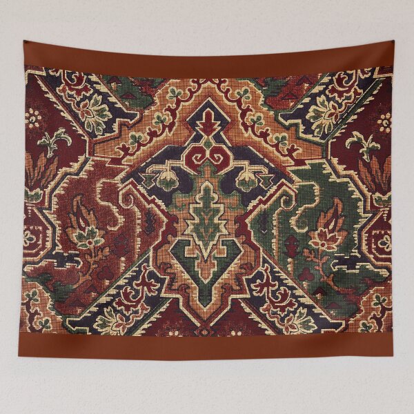 Item preview, Vintage Wallpaper With Woven Rug Design designed and sold by FuzzyHoney.