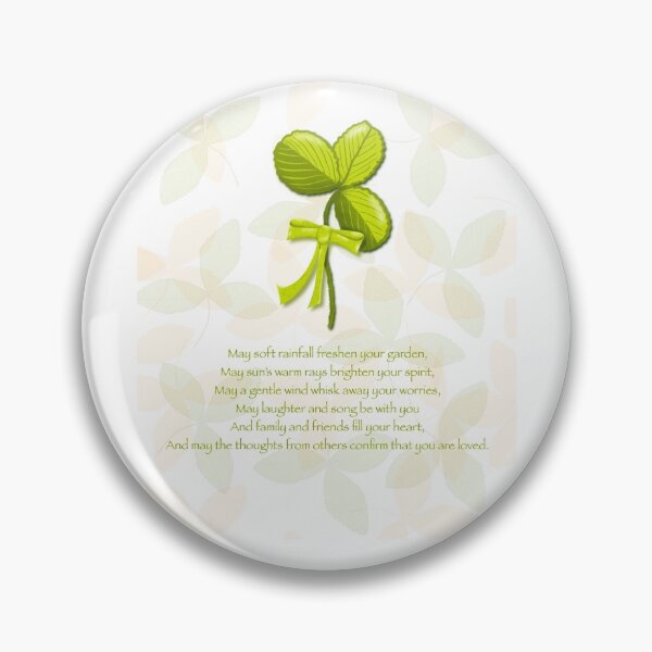 Item preview, St Patrick Shamrock Blessing with a green bow and light orange accents designed and sold by Sheri42.