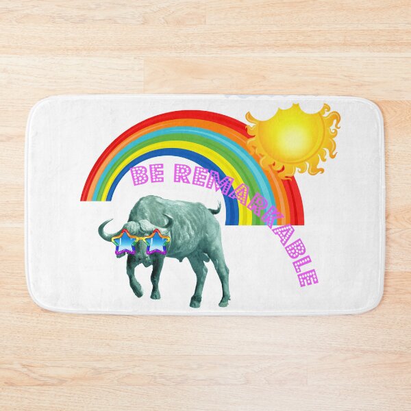 Item preview, Be remarkable green buffalo cow with sunglasses, rainbow and writing designed and sold by magarigaveras.