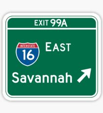 Savannah, GA Road Sign, USA Sticker