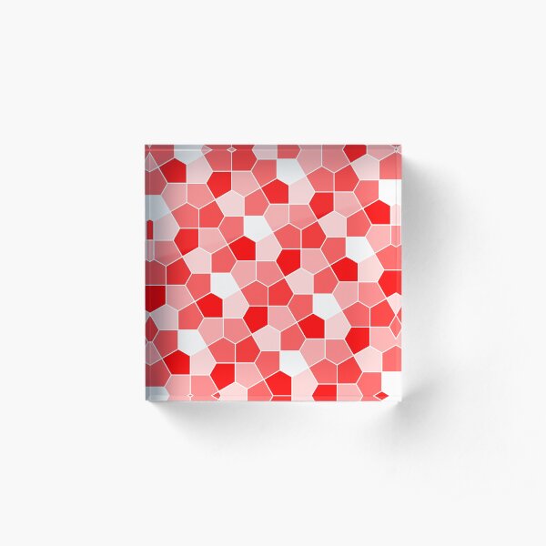 Cairo Pentagonal Tiles Red Acrylic Block