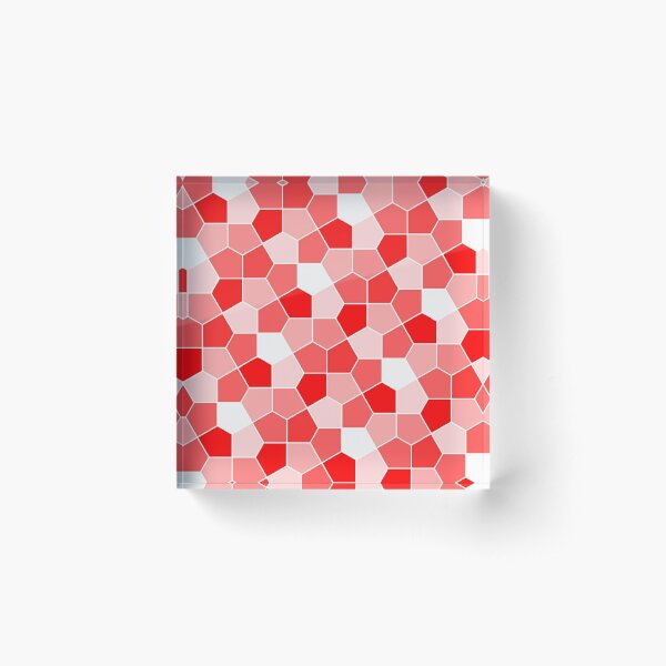 Cairo Pentagonal Tiles Red Acrylic Block