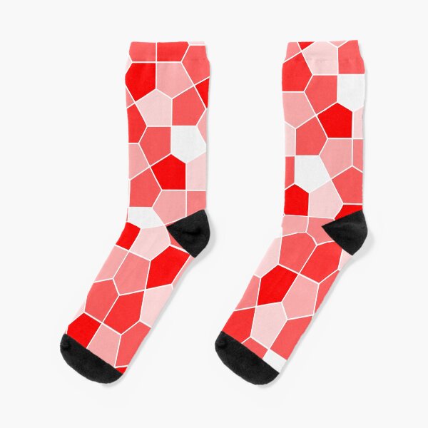Cairo Pentagonal Tiles Red Socks