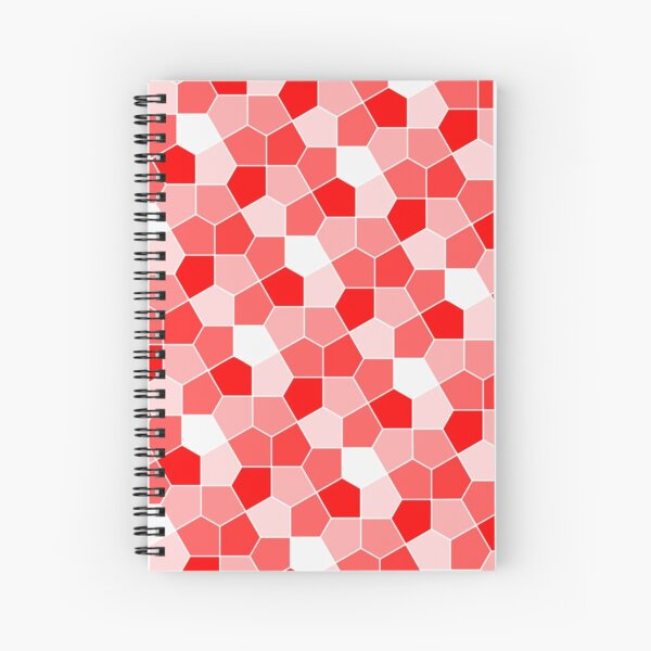 Cairo Pentagonal Tiles Red Spiral Notebook