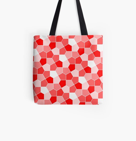 Cairo Pentagonal Tiles Red All Over Print Tote Bag