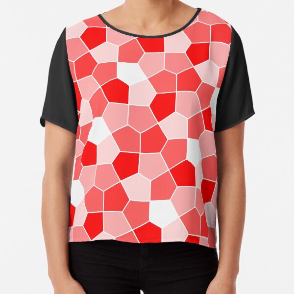 Cairo Pentagonal Tiles Red Chiffon Top
