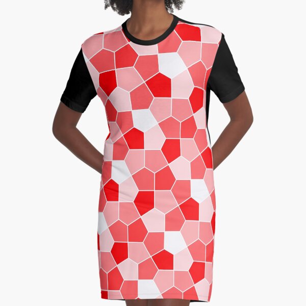 Cairo Pentagonal Tiles Red Graphic T-Shirt Dress