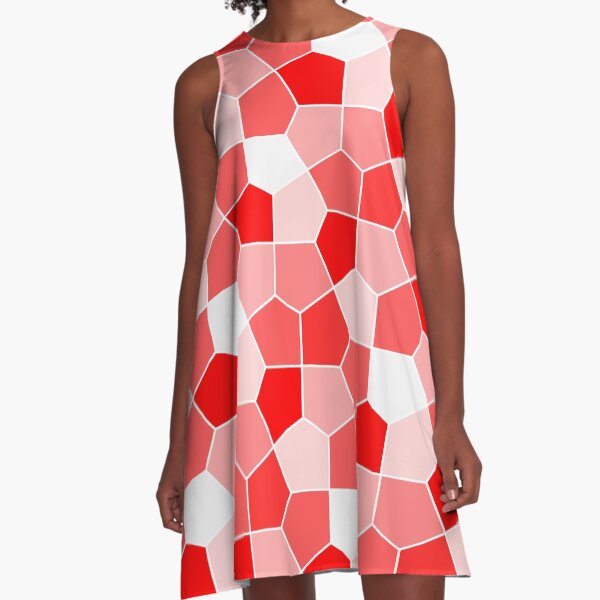 Cairo Pentagonal Tiles Red A-Line Dress
