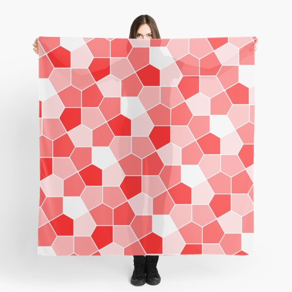 Cairo Pentagonal Tiles Red Scarf