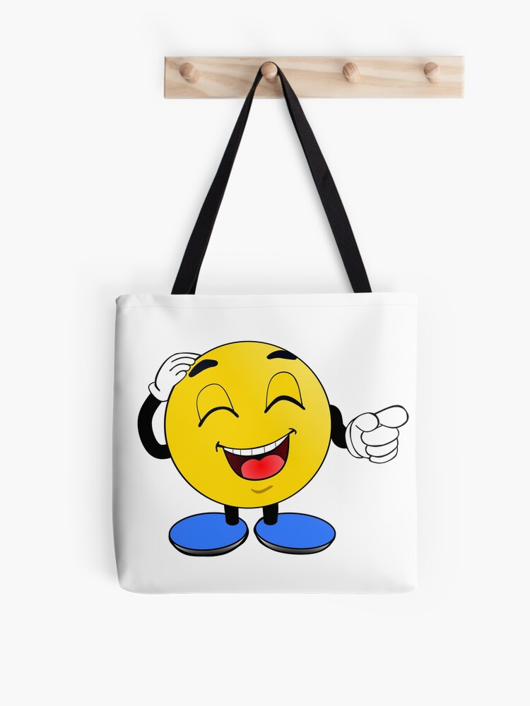 Big Happy Laughing Smiley Face Emoticon Lol Tote Bag By Codestealth Redbubble