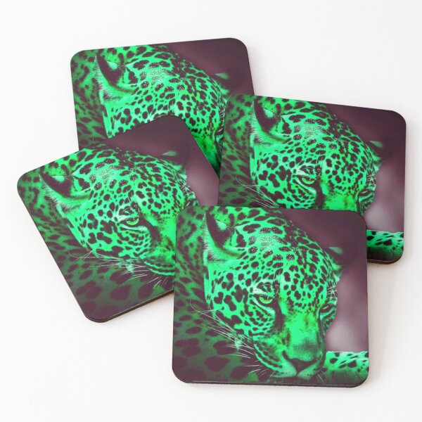 Item preview, Emerald Green Leopard Portrait designed and sold by Paulele.