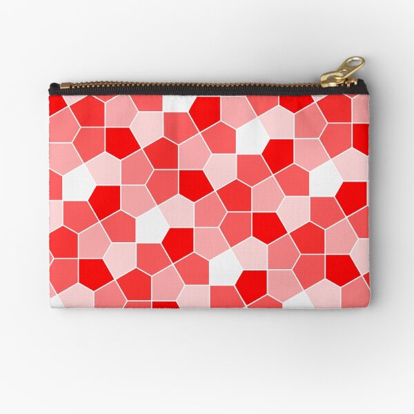 Cairo Pentagonal Tiles Red Zipper Pouch